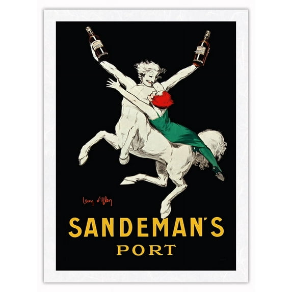 Sandeman’s Port Wine - Vintage Portuguese Advertising Poster by Jean D'Ylen c.1926 - Japanese Unryu Rice Paper Art Print 24 x 32 in