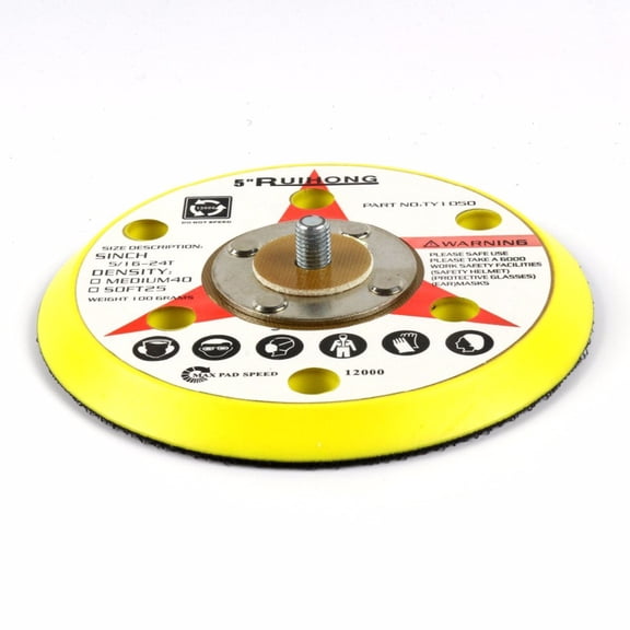 Sander Sanding Disc Tools Workshop 5 Inch 6-Holes Backing Flocking Grinding M8 Thread Pad Supply 1Pcs Polishing Smile Home