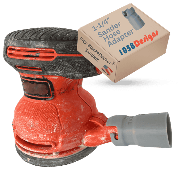 Sander Vacuum Hose Adapter compatible with BLACK+DECKER 5-inch Random Orbit Sander BDERO100 BDERO600 BDERO200AEV BDEQS300 Dust Collector Reducer by 1058Designs (1-1/4")