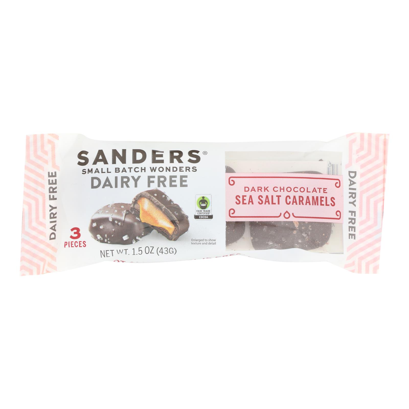 Sanders Caramels Dark Chocolate Sea Salt Case of 8 1.5 Ounces