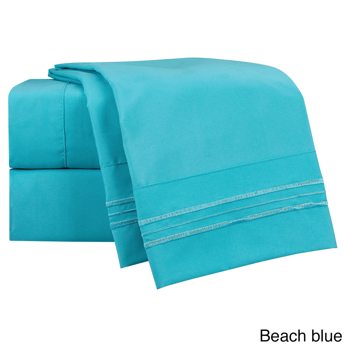 Sanders Collection Clara Clark Bright Bed Sheet Set Beach Blue Deep