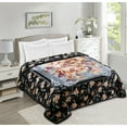 thumbnail image 1 of Sanders Collection Nestl Velvet 2 Ply Heavy Reversible Printed Raschel Blanket King - Black Gray Floral, 1 of 5