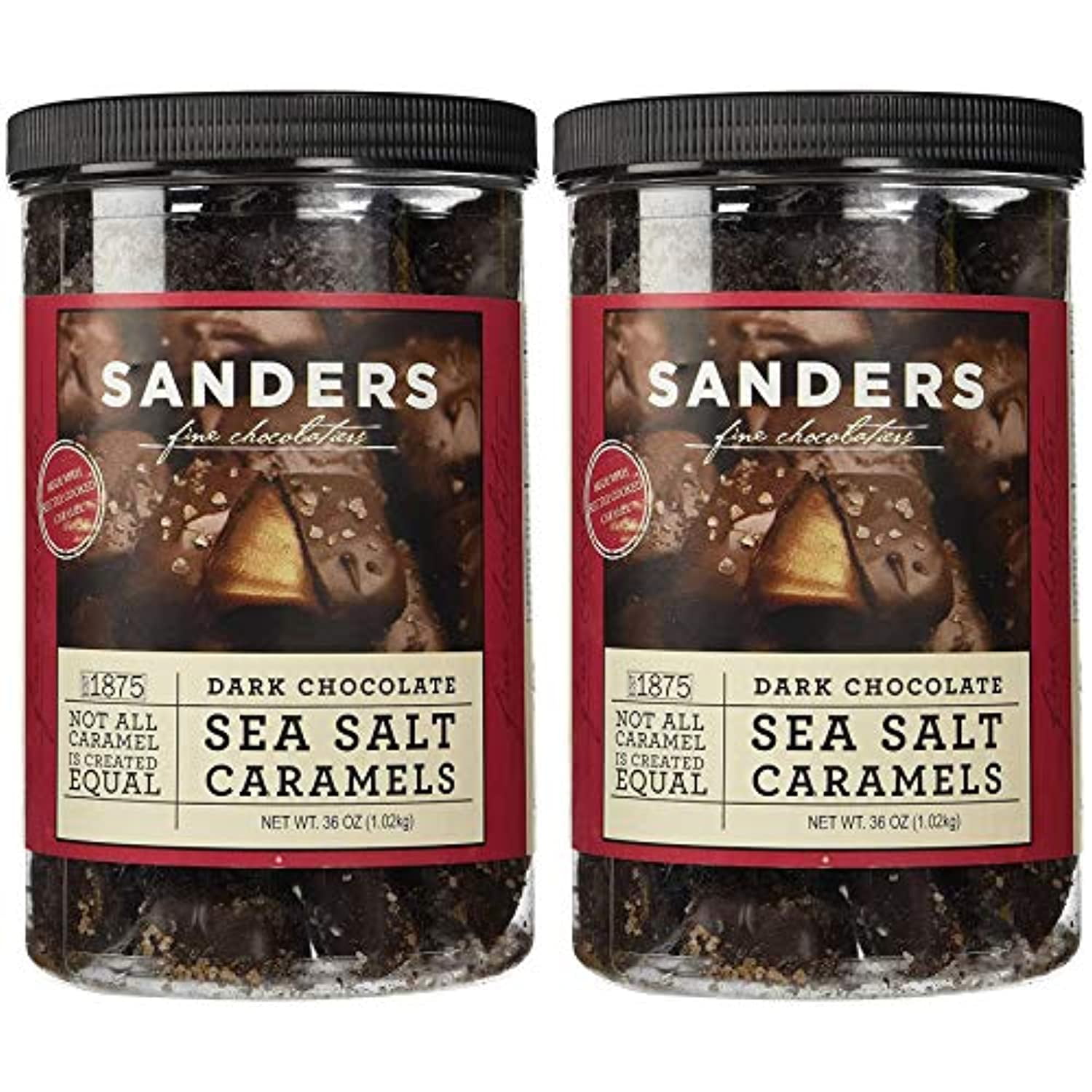 Sanders Dark Chocolate Sea Salt Caramels 36 ounces (2.25 pounds), 2 Pack
