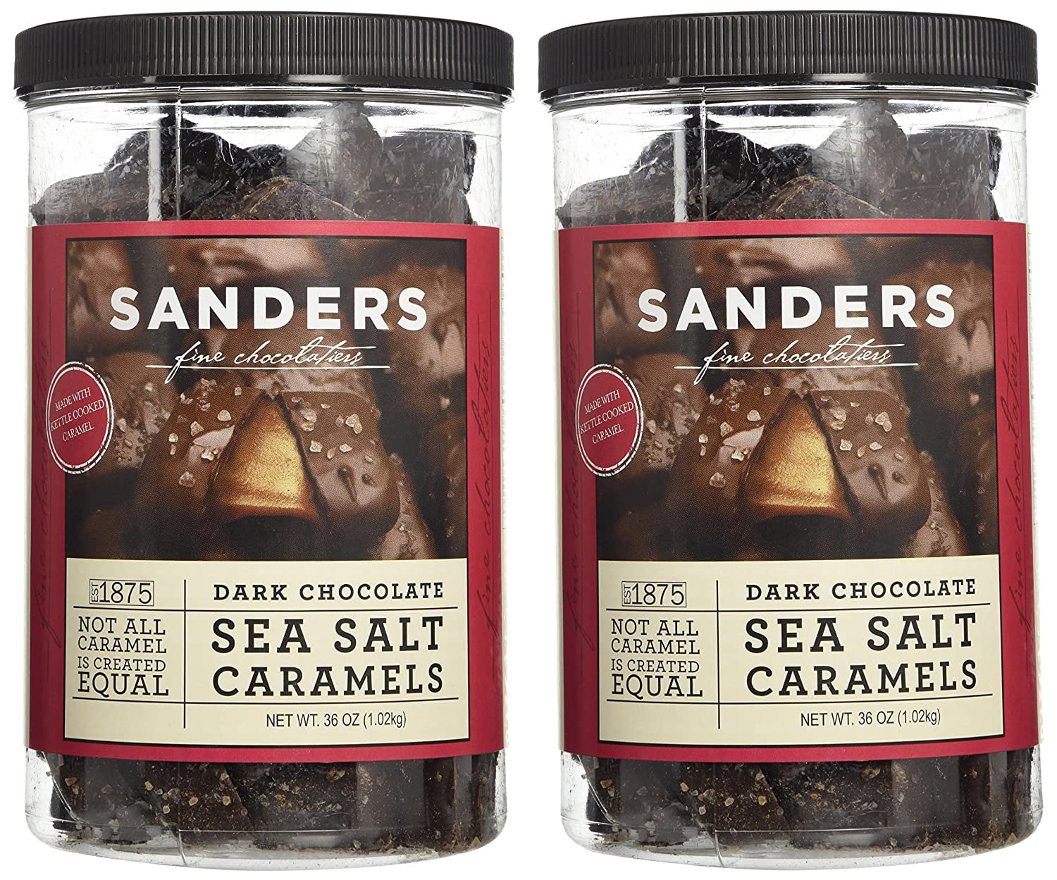 Sanders Raspberry Caramels Sanders, Dark Chocolate Sea Salt Caramels, 2-pack, 36 oz. - Walmart.com