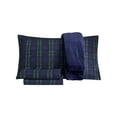 thumbnail image 1 of Sanders Holiday Microfiber 5 PC Full Sheet Set With Throw Bedding, Navy, 1 of 2