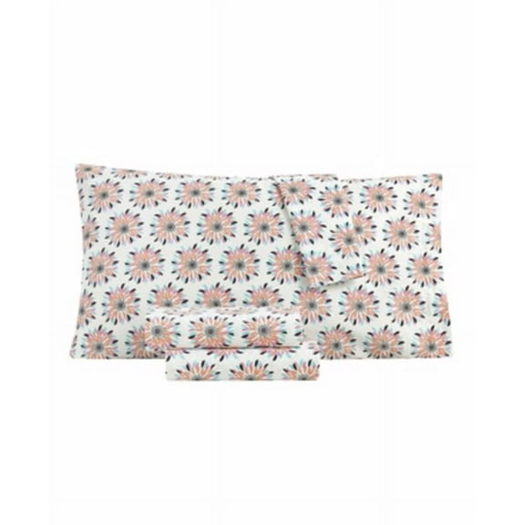 Sanders Home Fashion 3 Piece Full Size Printed Microfiber Sheet Set Bedding, Beige