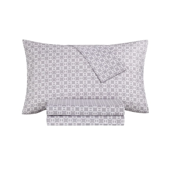 Sanders Interlock 3 Piece Twin Grey Sheet Set