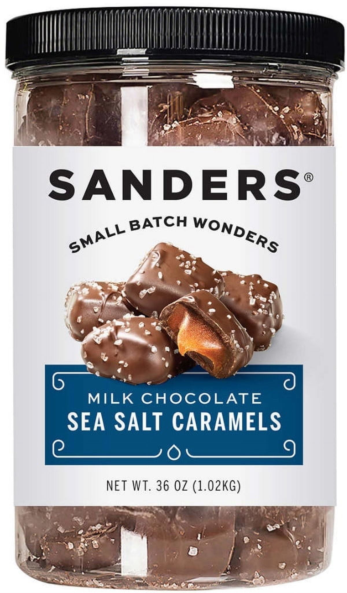 Sanders Milk Chocolate Sea Salt Caramel Candy, Small Batch Wonders, Delicious Salted Caramels