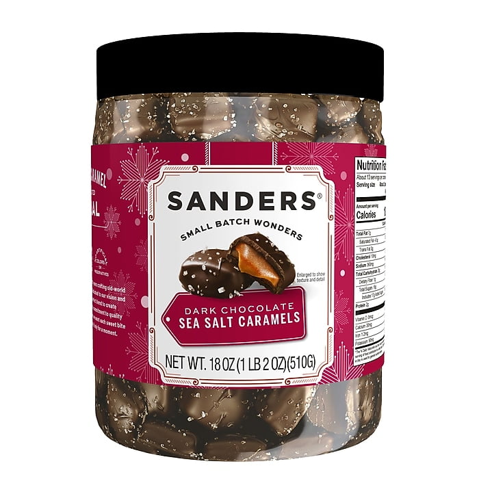 Sanders small batch wonders dark chocolate sea salt caramels 18 oz