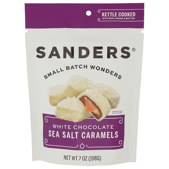 Sanders White Chocolate Sea Salt Bites 7 oz (Pack of 6)