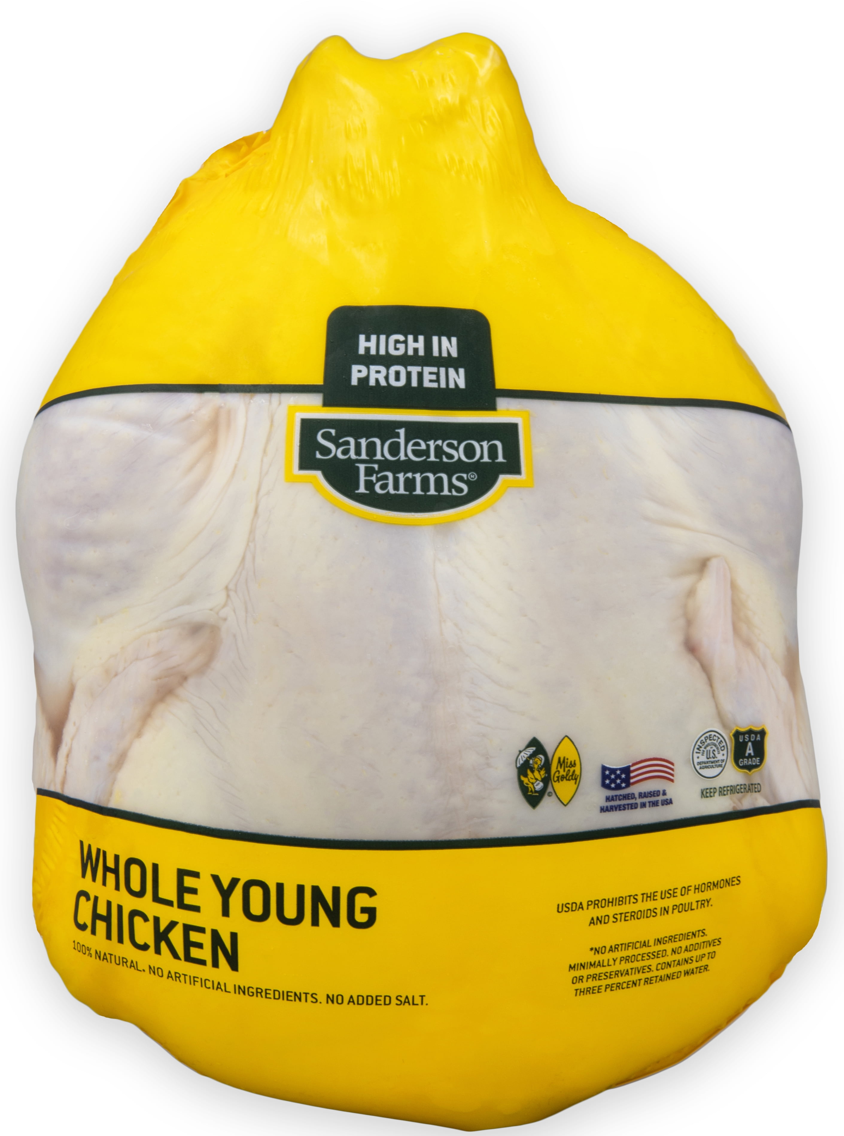 Sanderson Farms Fresh Whole Chicken, 21g Protein, 4oz 112g, 5.25 5.75