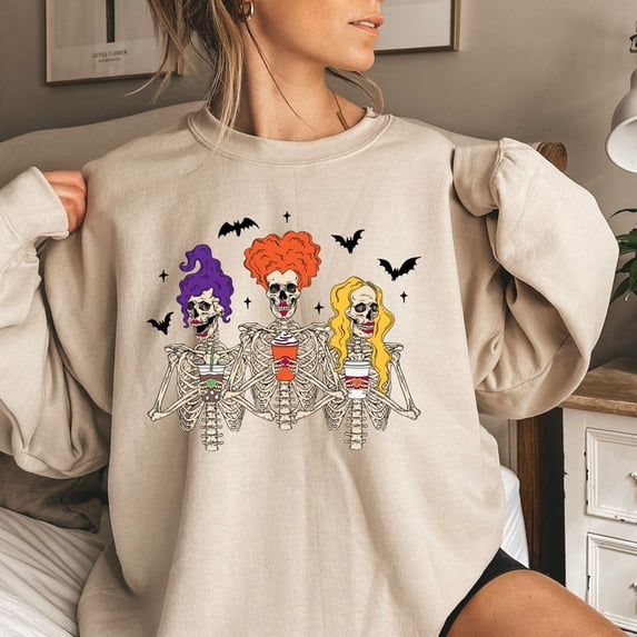 Sanderson Sisters , Crewneck, Coffee Sweater, Hocus Pocus, Full size S-5XL