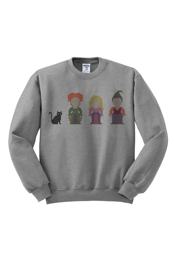 Sanderson Sisters (Hocus Pocus) Crewneck Sweatshirt Large Grey