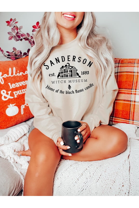 Sanderson Witch Museum Hocus Pocus Black Flame Candle Sweatshirt All size S-3XL