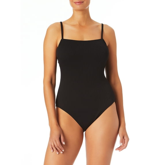 Sandflower Women's Black Square-neck One Piece Swimsuit