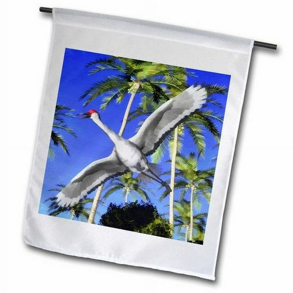 3dRose, Sandhill Crane flying overhead, 12 x 18 inch Garden Flag