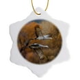 thumbnail image 1 of 3drose, Sandhill Cranes, Grus Canadensis, Pair in Flight, 3 inch Snowflake Porcelain Ornament, 1 of 7