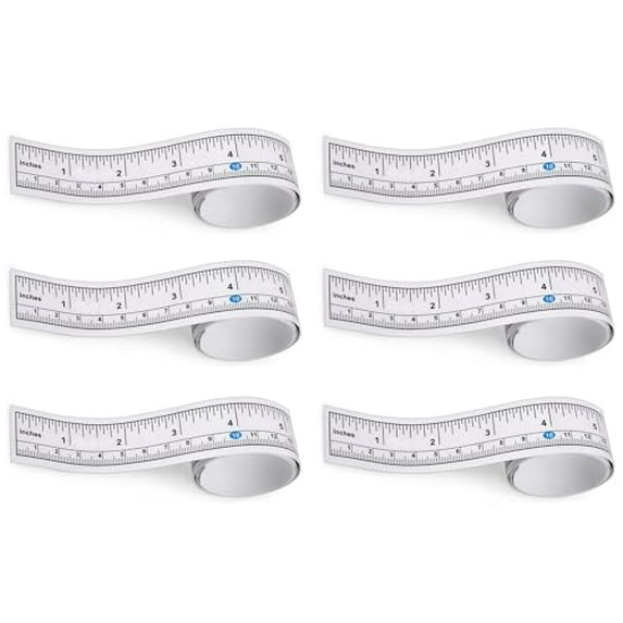 Sandhill Tools Self Adhesive Measuring Ruler Tape 36 inches/90cm, Double Scale Large and Clear Markings in Inches/cm for Sewing, Drafting and Work Bench Ruler (6 Pack)