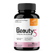 Sandhu s Beauty5 Capsules, Collagen Synthesis Supplement, for Healthy Hair, Skin & Nails, 60 Ct.