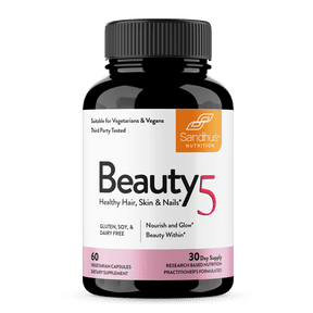 Sandhus Beauty5 Capsules, Collagen Synthesis Supplement, for Healthy Hair, Skin & Nails, 60 Ct.
