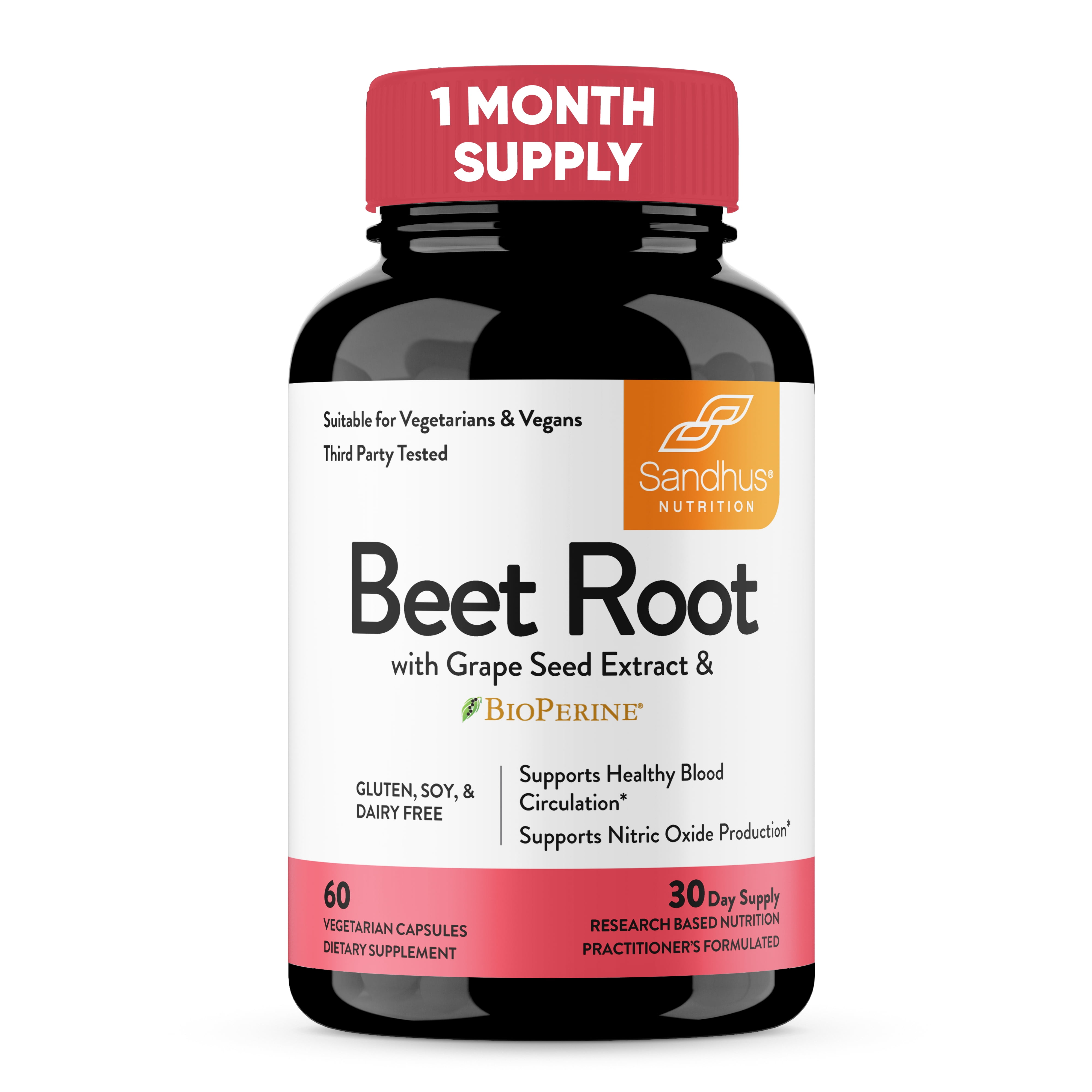 Sandhu's Beetroot with Grape Seed Extract & BioPerine®, Heart Health ...
