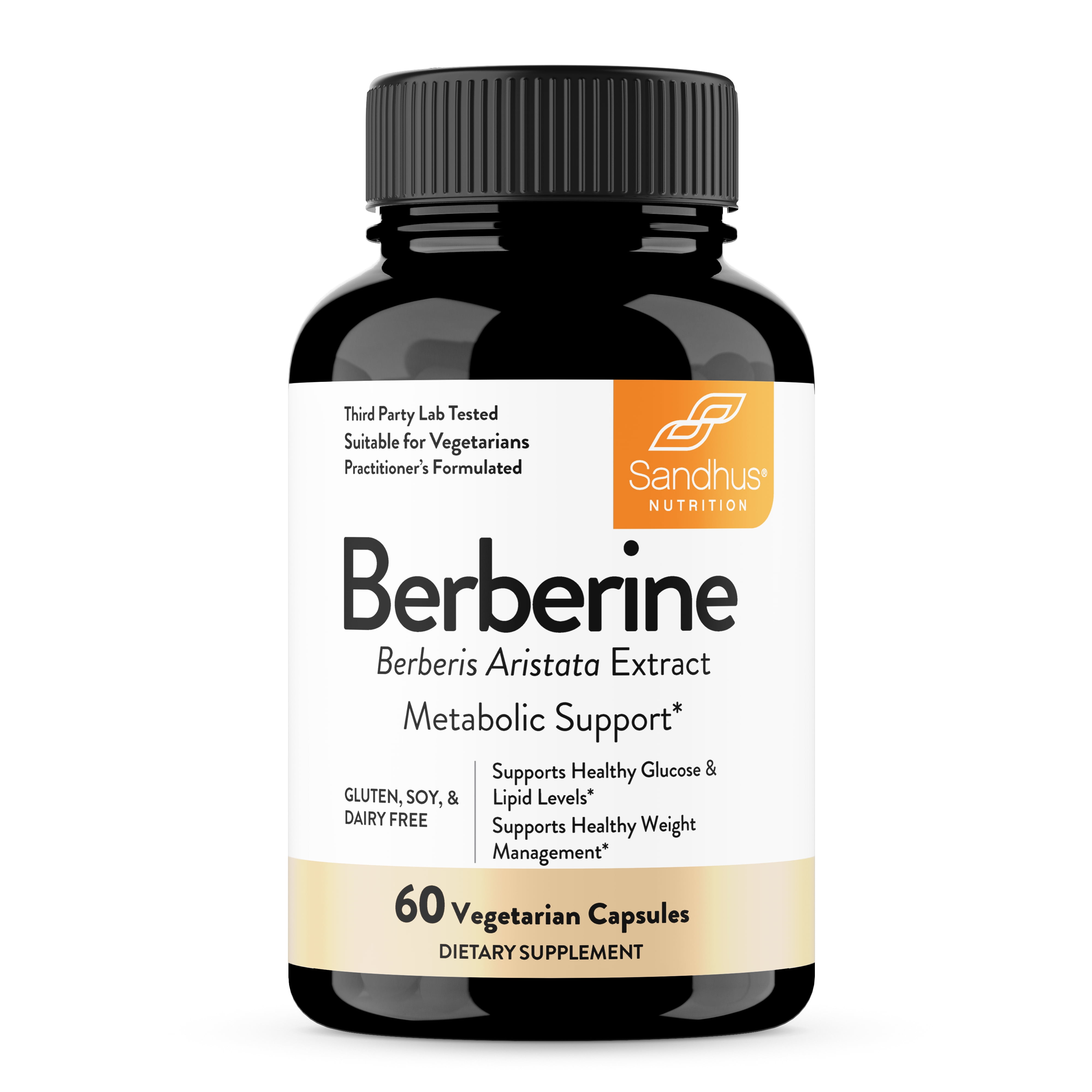 Sandhu's Berberine HCI 500mg, Metabolic Support & Weight Loss Supplement, 60 Capsules