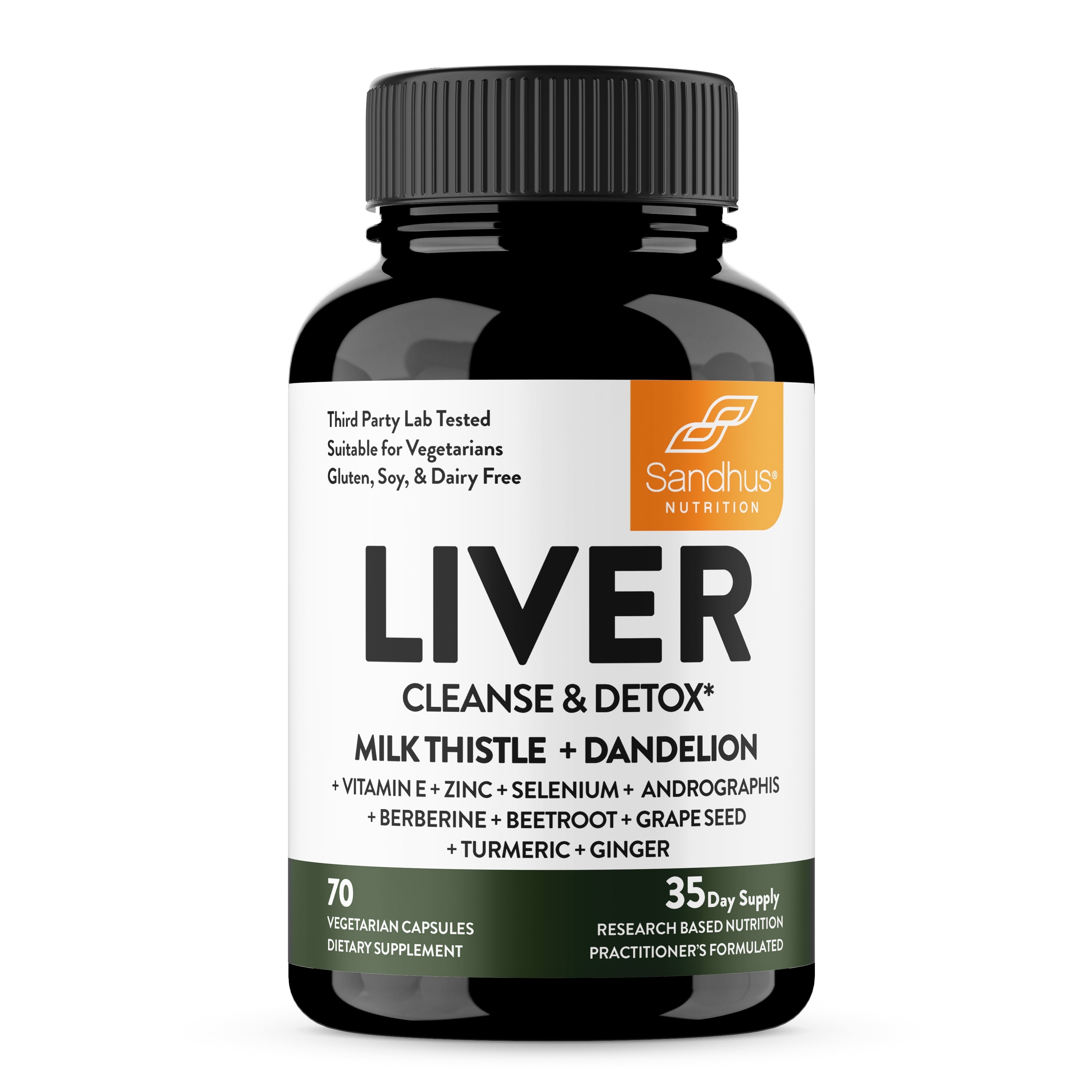 Sandhu's Liver Cleanse Detox & Repair Support Capsules with Milk Thistle & Dandelion Root | Herbal Supplement Pills for Liver Health | for Men & Women | Made in USA | Viral on Tiktok | 70 Count