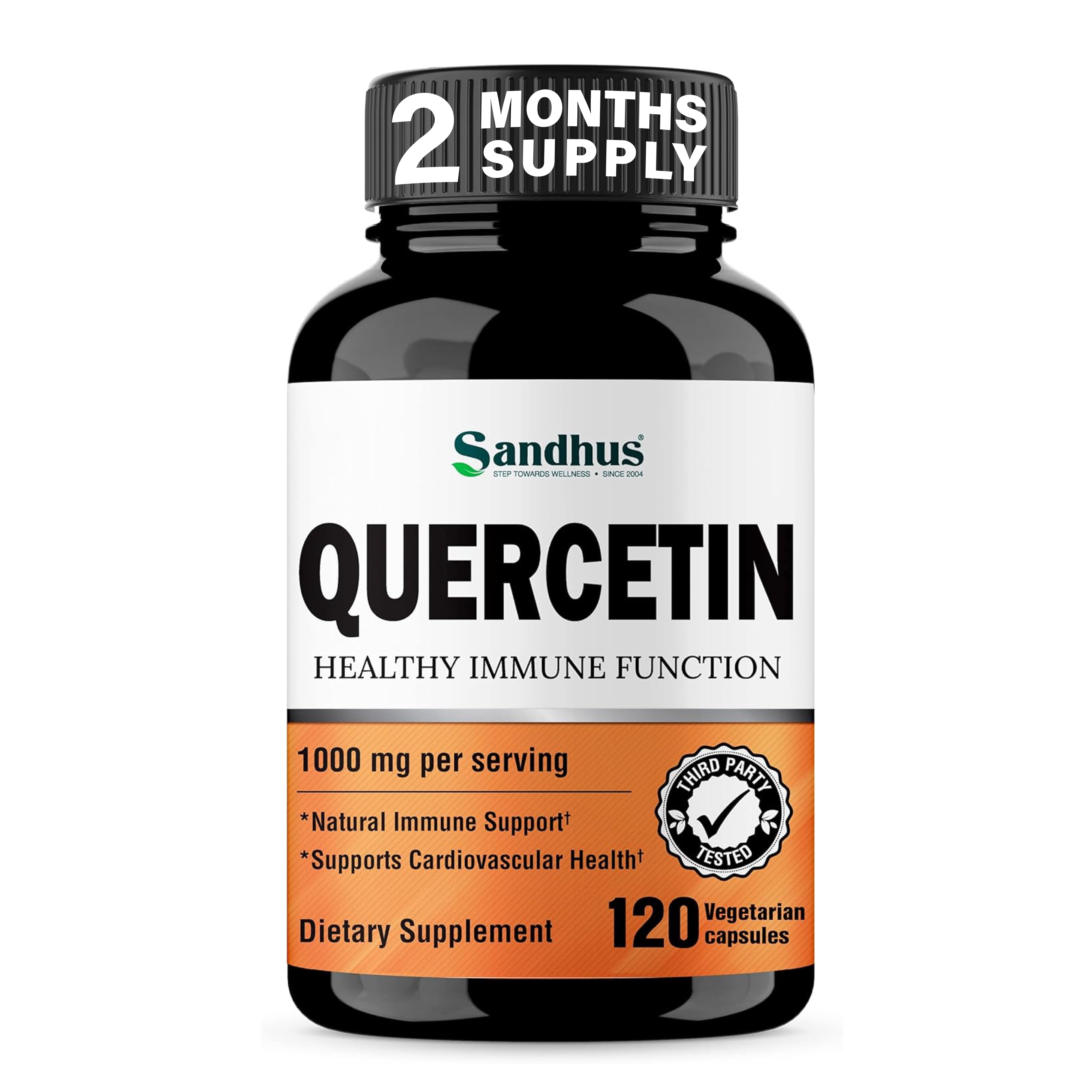 Sandhu's Quercetin, Dietary Supplement for Respiratory Health, 1000mg per Serving, 120 Veg Capsules