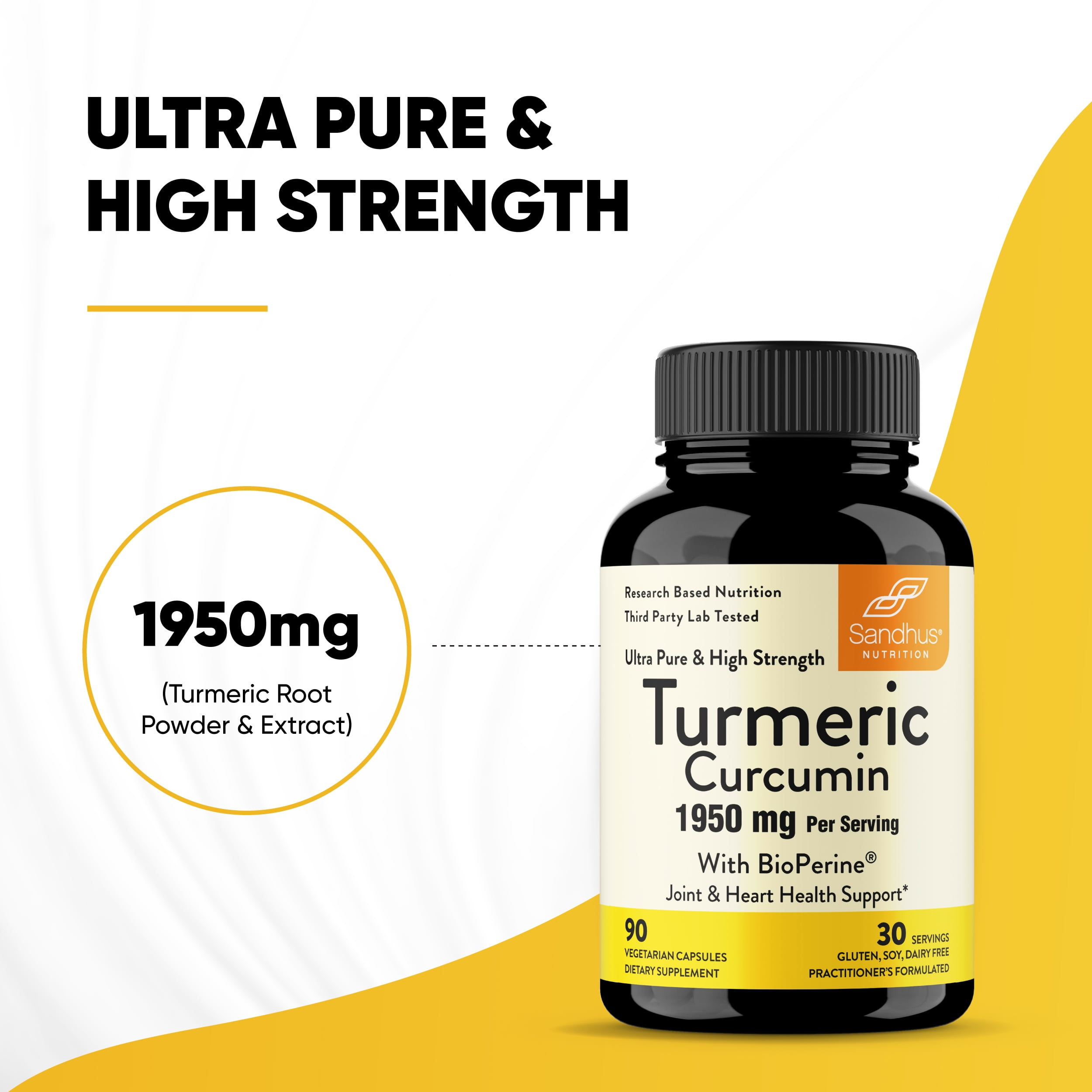 Sandhu’s Turmeric Curcumin, UltraPure, and High Strength Turmeric