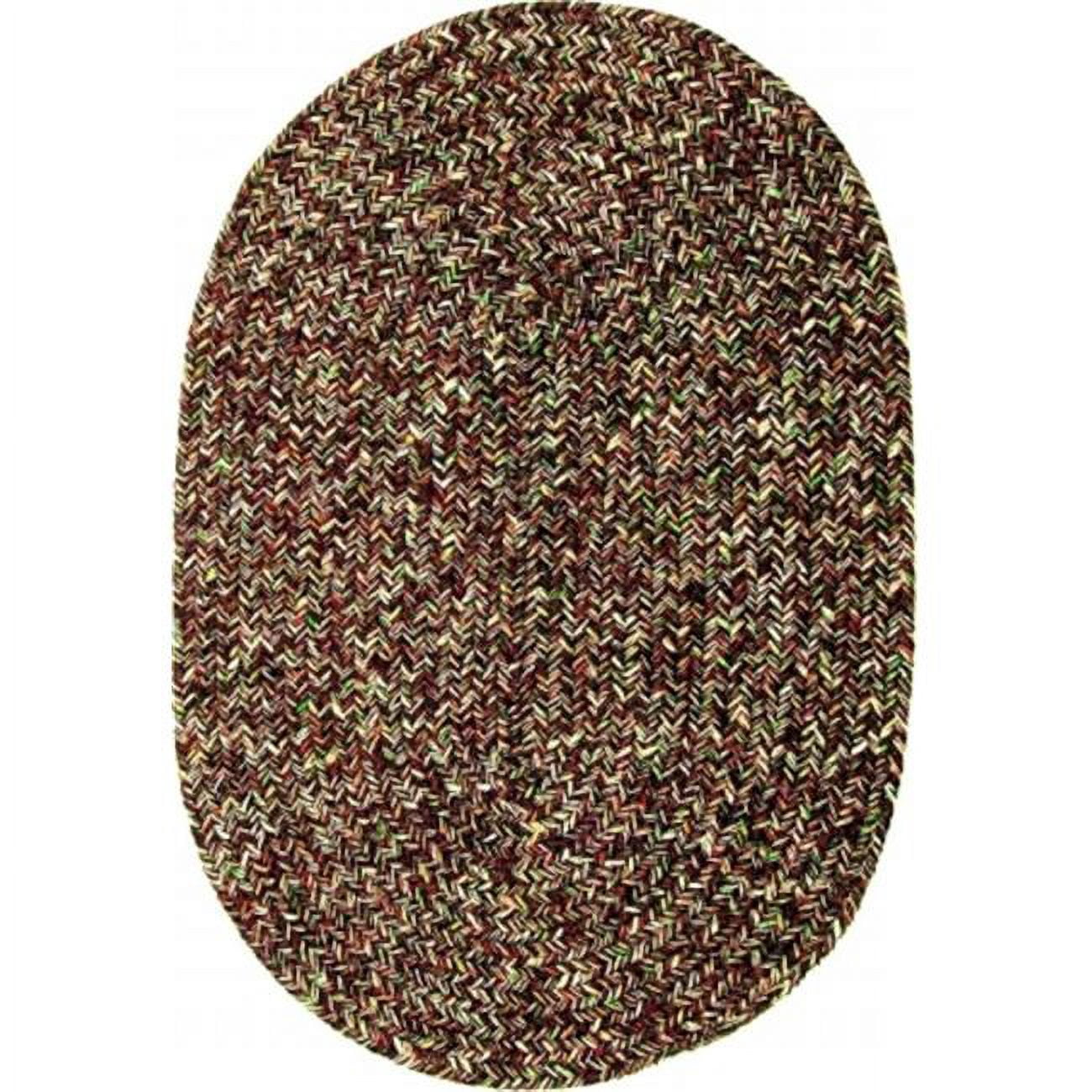 Sandi 7 x 9 ft. Tweed Indoor-Outdoor Oval Braided Rug- Brown - Walmart.com