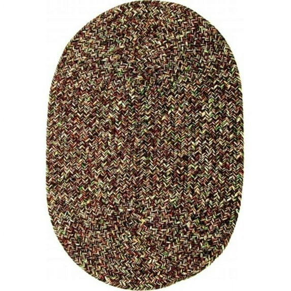 Sandi 7 x 9 ft. Tweed Indoor-Outdoor Oval Braided Rug- Brown