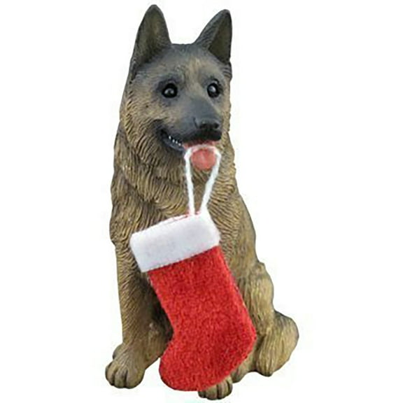 Sandicast German Sheperd w/stocking ornament Sandicast