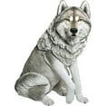 thumbnail image 1 of Sandicast "Life Size Large" Sitting Gray Wolf Sculpture, 1 of 2