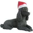 thumbnail image 1 of Sandicast Lying Black Poodle w/ Santa's Hat Christmas Dog Ornament, 1 of 1