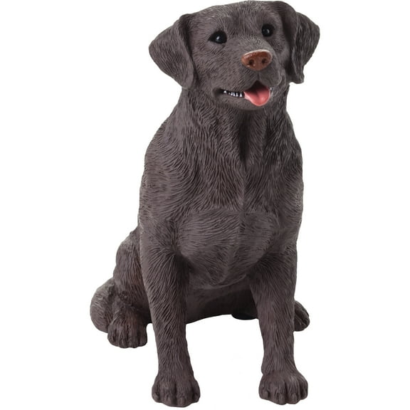 Sandicast "Mid Size" Sitting Chocolate Labrador Retriever Dog Sculpture