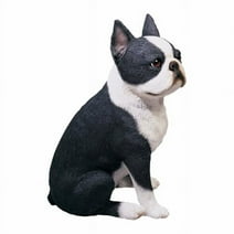 Sandicast  Original Size Boston Terrier Sculpture- Sitting