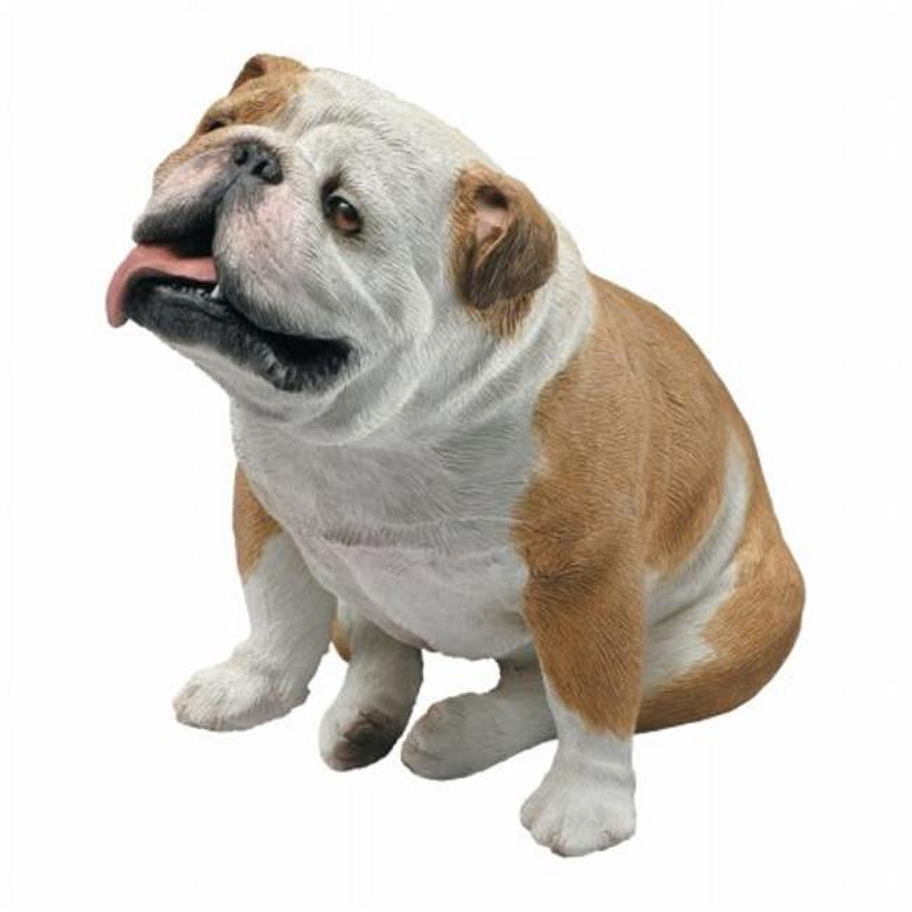 Handmade Painted Resin Sitting Fawn Bulldog Figurine