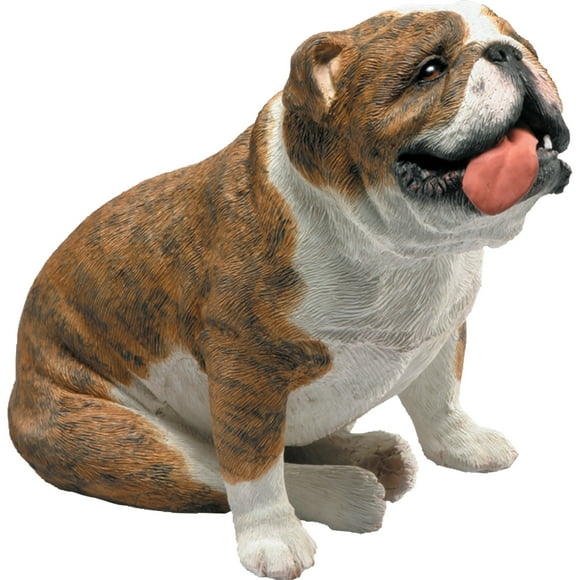 Sandicast "Original Size" Sitting Brindle Bulldog Sculpture
