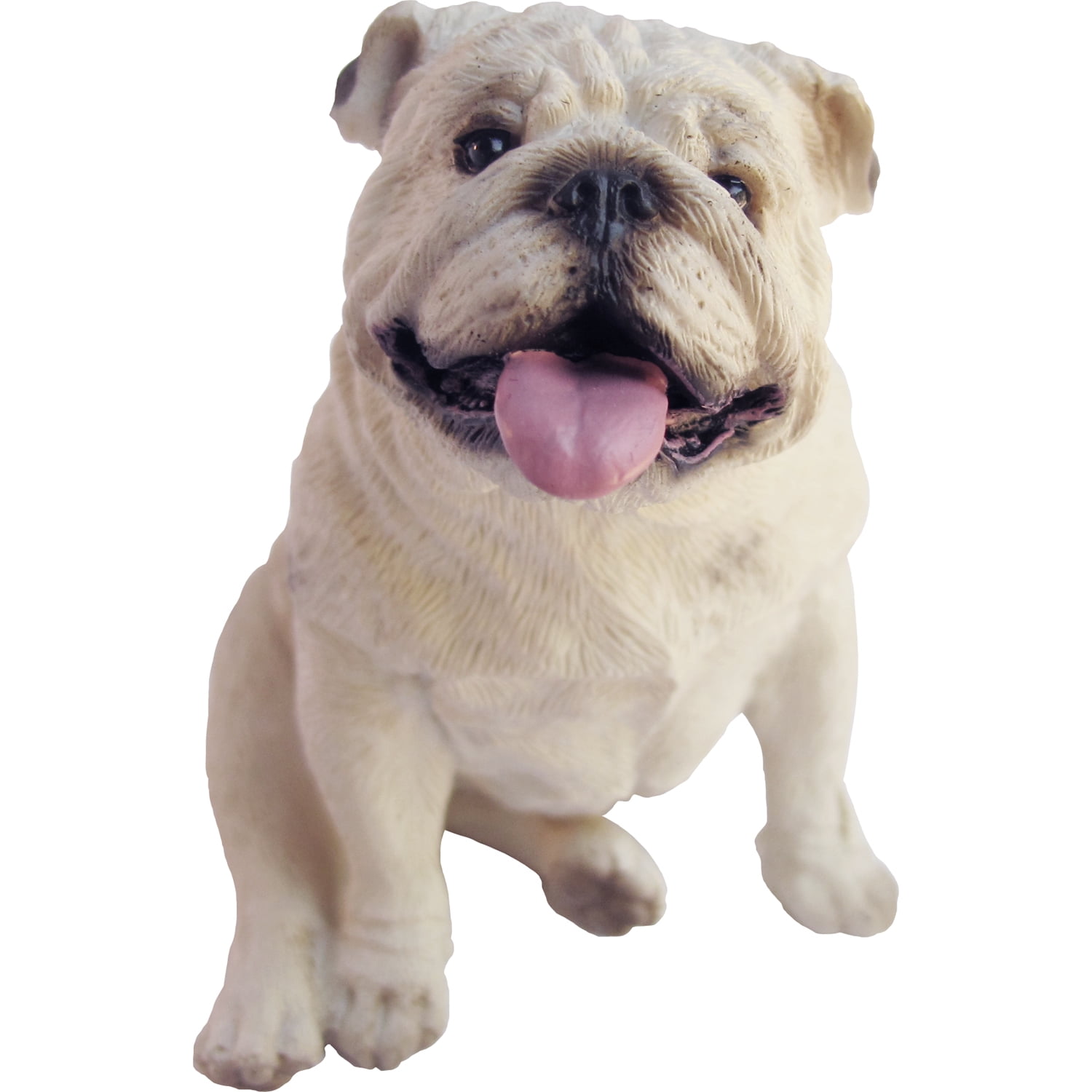 Sandicast "Small Size" Sitting White Bulldog Sculpture
