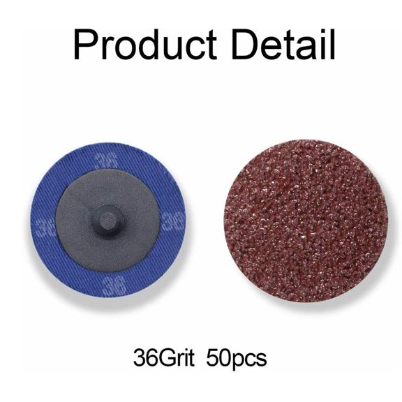 Sanding Disc,50pcs 2in Discs Rust Paint Removal Oxide Die Roll Disc Rust Paint Roll Lock Disc 2in Discs 36 Adben Ziem Ombx Huiop