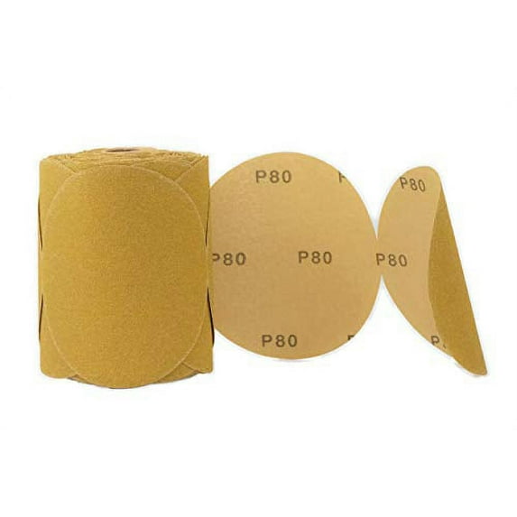 Sanding Disc Sandpaper 6" 100 Roll PSA Sticky Back 80 Grit Round With Adhesive Back Premium Aluminum Oxide Grain (80 Grit)