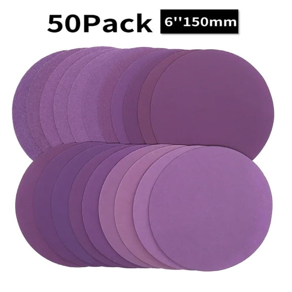 Sanding Discs 6 Inch Hook and Loop 60-10000 Grit Sandpaper 150 mm for Random Orbital Sander Woodworking Automotive Metal Car, 2500 Grits, 10 Pieces
