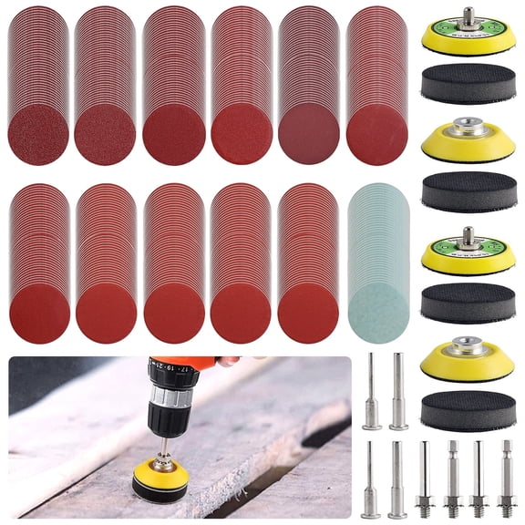 Sanding Discs Pad Kit 488 Pcs 2 Inch 80 To 3000 Grit Hook Loop Air Tool Backer Plate (color )