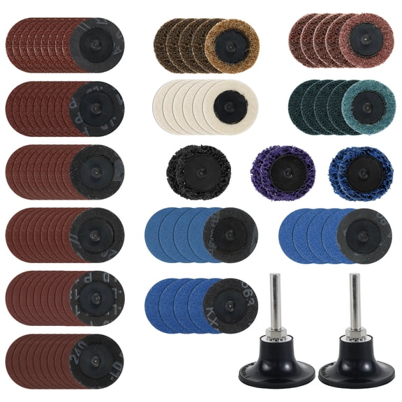 Sanding Discs Set for Die Grinder Strong Cutting Force Quick Change Discs Sturdy Surface Conditioning Discs With R Lock Handle Base for Surface Strip Grind Polish Burr Finish