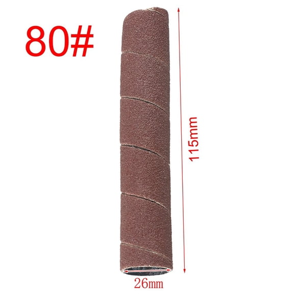 Sanding Drum Sleeves 4.5 Inch for Oscillating Spindle Sander, 115x26mm Abrasive Paper Roll 80/150/240 Grit Options, Polishing Wheel for Wood Material Removal and Resurfacing Projects, 1 Pack(80Grit)
