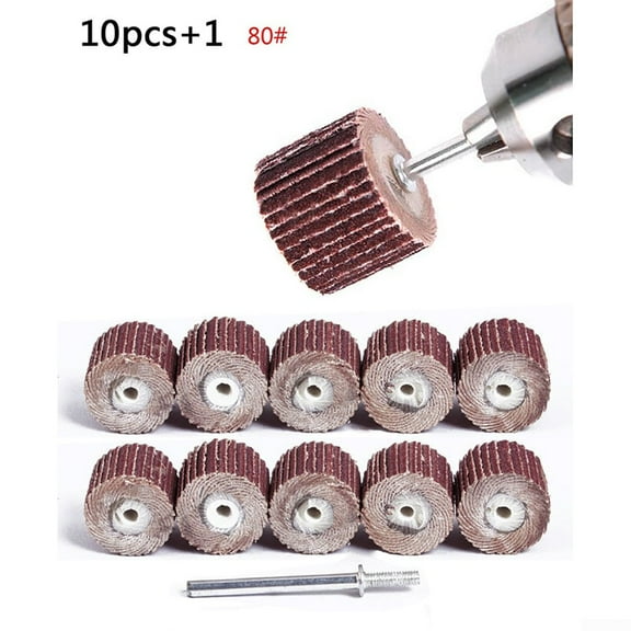 Sanding Flap Wheel Disc Accessories Rotary Tool 80#/120#/240# 10 piece Set Pack