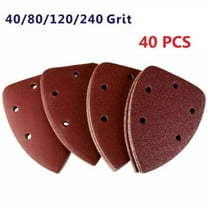 Sanding Pads for Black and Decker Mouse Sanders, 40Pcs 40 80 120 240Grit Sandpaper Assortment - 5 Hole Hook and Loop Detail Palm Sander Sanding Sheets Sand Paper