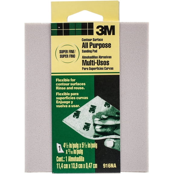 3M Sanding Sponge Extra Fine - Large Sanding Sponge - 5 1/2 In