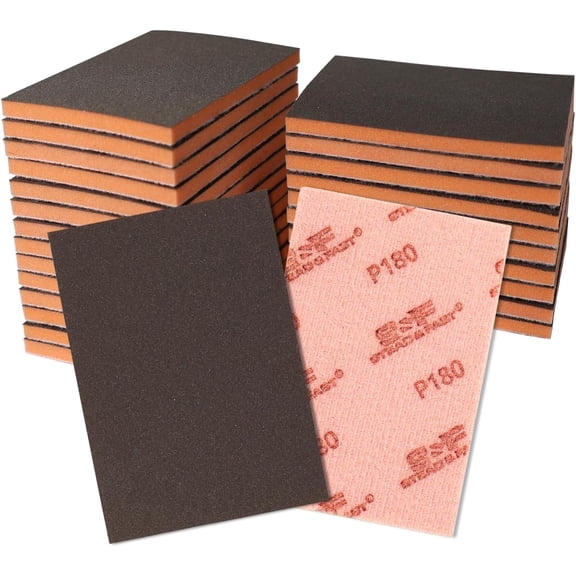 Sanding Sponges Assortment 24 Pcs, 180-3000 Grit Foam Sanding Pads 2.8 x 3.9 Inch, Wet Sanding Sponge Hook & Loop, Ultra Fine Sandpaper Block for Wood, Plastic Models, Metal, Drywall