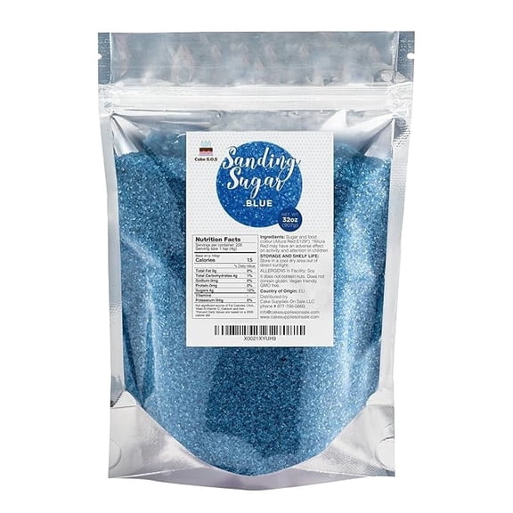 Cake S.O.S Blue Sanding Sugar Dessert Sprinkles, 32 oz.